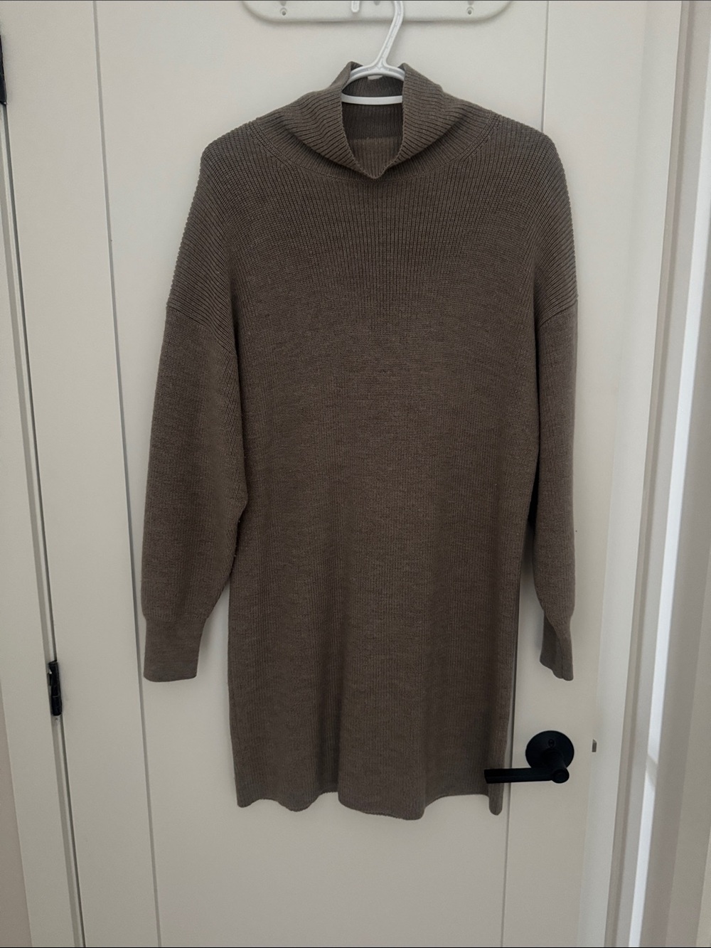 Babaton Taupe Knit Sweater Dress